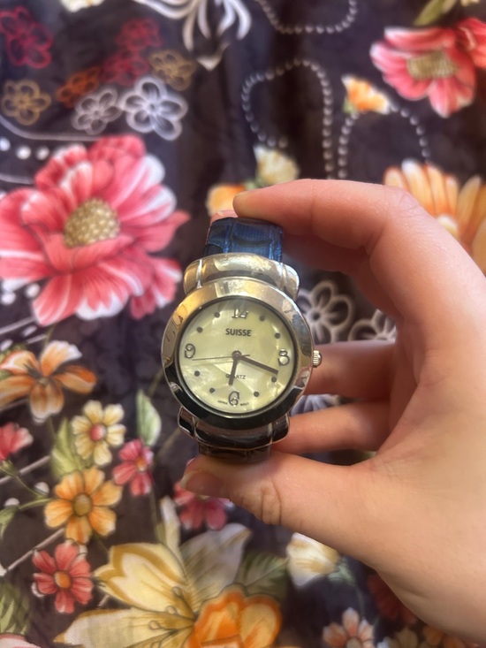 Suisse Accessories - Suisse Quartz Japan movt Ladies Watch Cuff in Blue and Silver